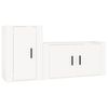 vidaXL 2 pcs conjunto m&oacute;veis de TV derivados madeira branco brilhante
