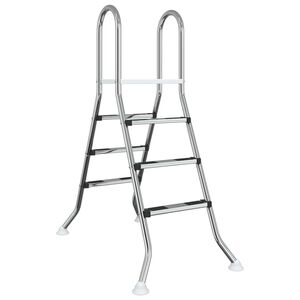 vidaXL Escada para piscina acima do solo 100 cm 3-Step Prateado