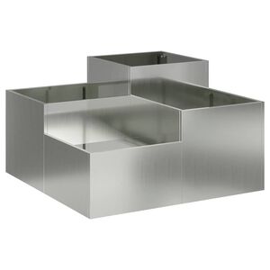 vidaXL Vaso de Jardim Prateado 80 x 80 x 48 cm A&ccedil;o galvanizado