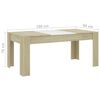 vidaXL Mesa de jantar 180x90x76 cm contrapl. branco e carvalho sonoma