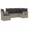 vidaXL 5 pcs conj. sof&aacute;s jardim c/ almofad&otilde;es vime PE cinzento-claro