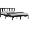 vidaXL Estrutura de cama king 150x200 cm pinho maci&ccedil;o preto