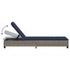 vidaXL Espreguiçadeira com almofadões 55x200x25,5cm vime PE cinzento