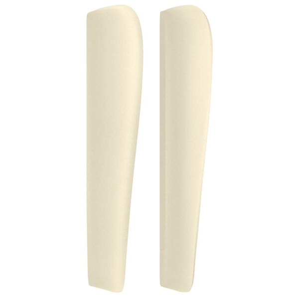 vidaXL Cabeceira cama c/ abas couro artificial 147x23x118/128 cm creme