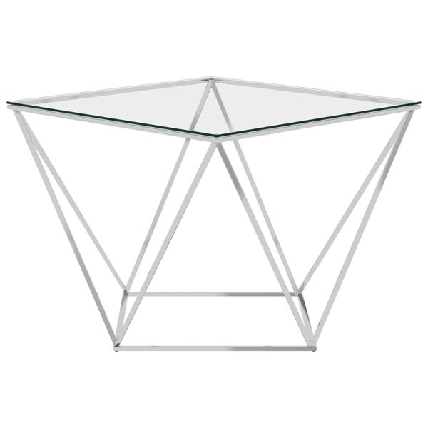 vidaXL Mesa de centro 80x80x45 cm aço inoxidável prateado