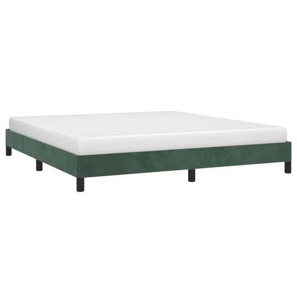 vidaXL Estrutura de cama sem colch&atilde;o 180x200 cm veludo verde-escuro