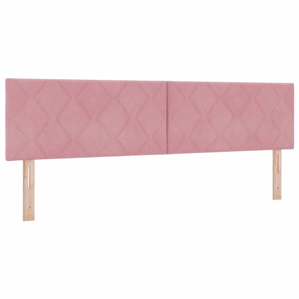 vidaXL Cama Box com colch&atilde;o com cabeceira Rosa 200 x 180 cm Poli&eacute;ster
