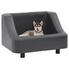 vidaXL Sof&aacute; para c&atilde;es 67x52x40 cm couro artificial cinzento