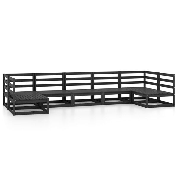 vidaXL 7 pcs conjunto lounge de jardim pinho maci&ccedil;o