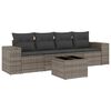 vidaXL 5 pcs conjunto sof&aacute;s de jardim c/ almofad&otilde;es vime PE cinzento