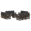 vidaXL Conjunto de Sof&aacute; de Jardim 13 unid. Cinza e Cinza Escuro
