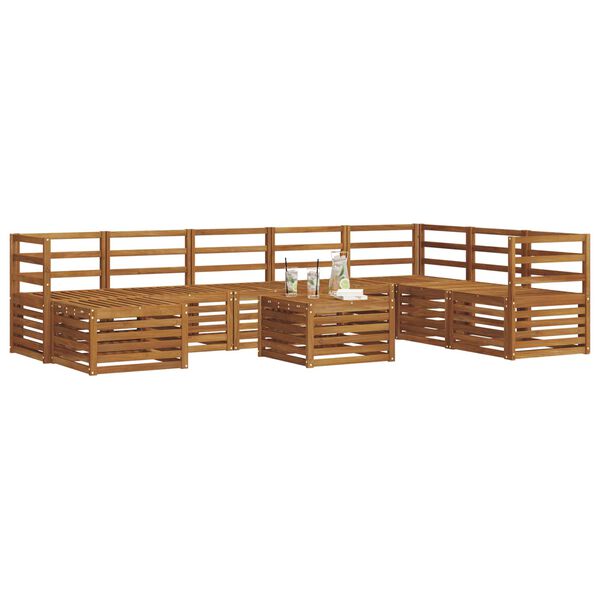 vidaXL Conjuntos de sof&aacute;s Natural Madeira S&oacute;lida de Ac&aacute;cia