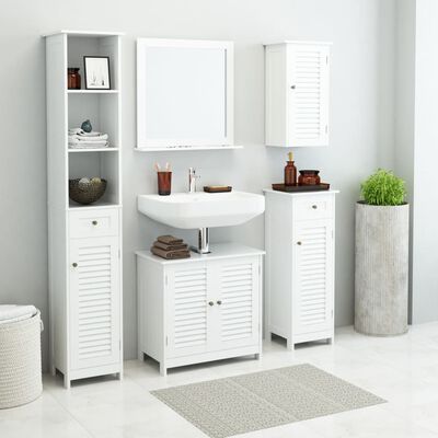 vidaXL Conjunto de mobiliário de casa de banho 5 pcs branco