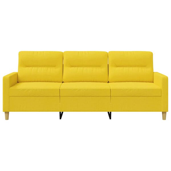 vidaXL Sof&aacute; de 3 lugares 180 cm tecido amarelo-claro