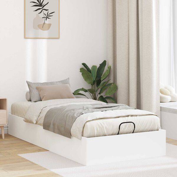 vidaXL Estrutura de Cama Ottoman Branco 80,5 x 200 cm