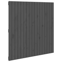 vidaXL Cabeceira de parede 108x3x110 cm madeira de pinho maciça cinza