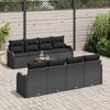 vidaXL Conjunto de Sof&aacute; de Jardim 9 pcs Preto vime PE
