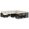 vidaXL Conjunto de Sof&aacute; de Jardim 13 unid. Preto e Branco Creme