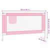vidaXL Barra de seguran&ccedil;a p/ cama infantil tecido 140x25 cm rosa