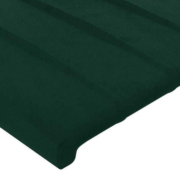 vidaXL Cabeceira Verde Escuro 200x5x118/128 cm Veludo