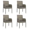 vidaXL Cadeiras de jardim c/ almofad&otilde;es 4 pcs vime PE cinzento