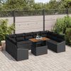 vidaXL Conjunto de Sof&aacute; de Jardim 10 pcs Preto Rattan Sint&eacute;tico