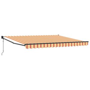 vidaXL Toldo Retr&aacute;til Amarelo e Laranja 400 &times; 300 cm