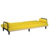 vidaXL Sof&aacute;-cama com apoio de bra&ccedil;os tecido amarelo-claro