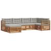 vidaXL Conjunto de Sof&aacute;s para Exterior 6 pcs Cinza Natural e Claro