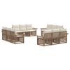 vidaXL Conjunto de Sof&aacute; de Jardim 12 pcs Bege vime PE