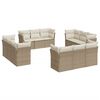 vidaXL 12 pcs conjunto de sof&aacute;s p/ jardim com almofad&otilde;es vime PE bege