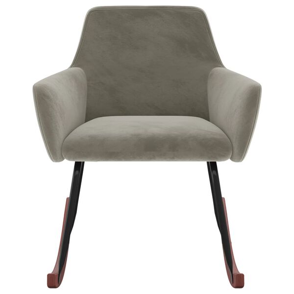 vidaXL Cadeira de baloi&ccedil;o veludo cinzento-claro