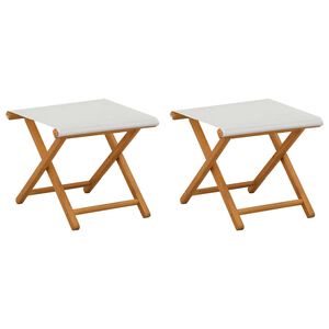 vidaXL Cadeira de Deck 2 pcs Madeira S&oacute;lida de Eucalipto Creme