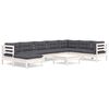 vidaXL 9 pcs conj. lounge de jardim c/ almofad&otilde;es pinho maci&ccedil;o branco
