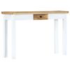 vidaXL Mesa consola 110x35x75 cm mangueira maci&ccedil;a branco e castanho