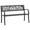vidaXL Banco de jardim 125 cm a&ccedil;o preto