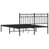 vidaXL Estrutura de cama com cabeceira 135x190 cm metal preto