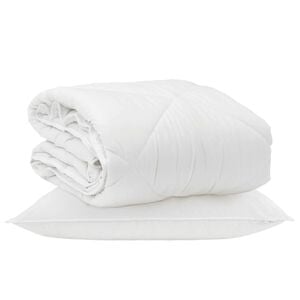 vidaXL Edredom para Todas as Esta&ccedil;&otilde;es 2 pcs Branco Microfibra