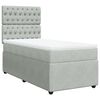 vidaXL Cama com molas/colch&atilde;o 100x200 cm veludo cinza-claro