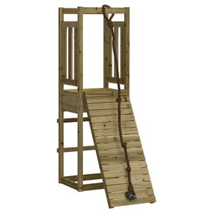vidaXL Casa de brincar com parede de escalar pinho impregnado