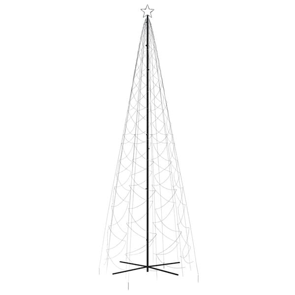 vidaXL Árvore de Natal em cone 1400 luzes LED 160x500 cm branco frio