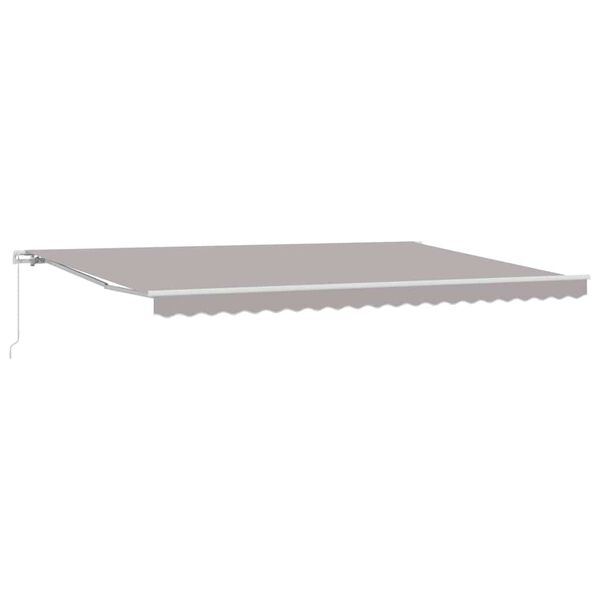 vidaXL Toldo Retrátil Cinzento-claro 500 × 300 cm Poliéster e Metal