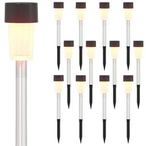 vidaXL Luzes Solares para Exterior com Pino de Aterragem 12 unid.