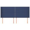 vidaXL Cabeceira de cama c/ abas tecido 183x16x118/128 cm azul
