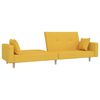 vidaXL Sof&aacute;-cama de 2 lugares com apoio de p&eacute;s tecido amarelo