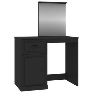 vidaXL Toucador com espelho 90x50x132,5 cm derivados de madeira preto