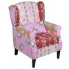 vidaXL Poltrona de tecido com design de retalhos