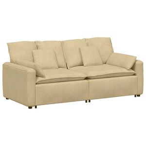 vidaXL Sof&aacute; modular com almofadas verde cinzento