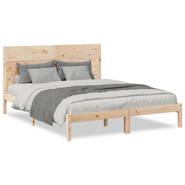 vidaXL Cama extra longa sem colch&atilde;o 160x220 cm madeira maci&ccedil;a