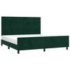 vidaXL Estrutura de cama sem colch&atilde;o 160x200 cm veludo verde-escuro